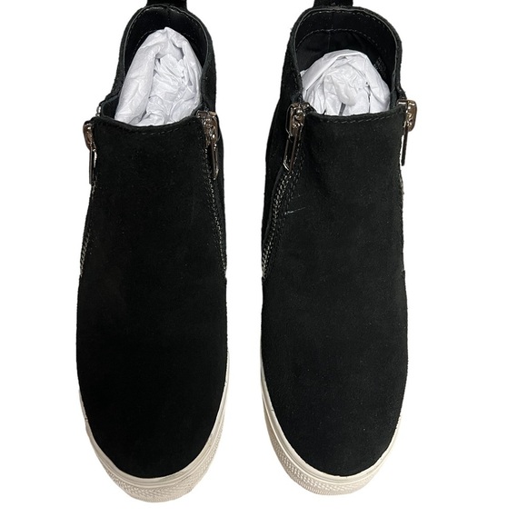 Steve Madden Woman Wedge Black Sneaker Booties 8 - Picture 7 of 8
